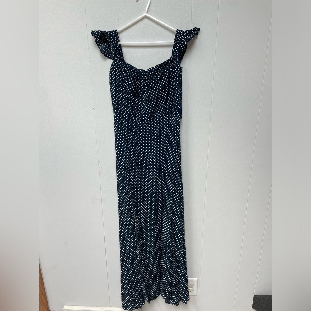 Lulu's Navy Polka Dot Maxi Dress